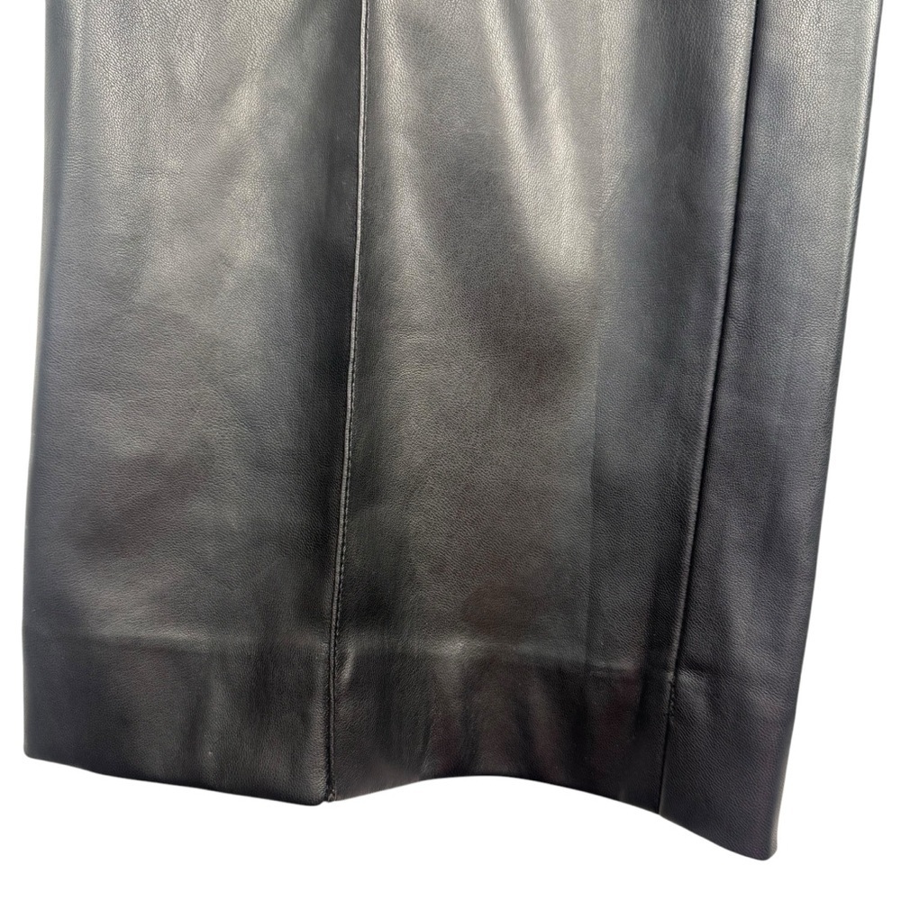 Zara High Rise Faux Leather Pants Black Size XL Straight Leg Front leg Seam - Picture 5 of 9